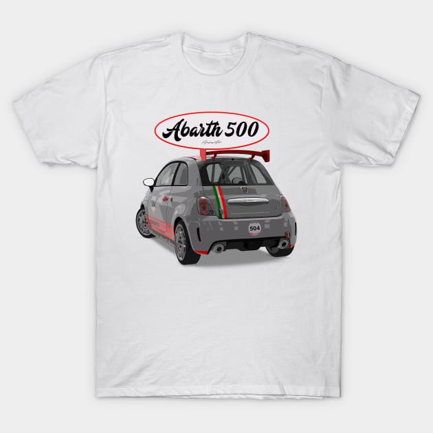 ABARTH 500 504 Back T-Shirt by PjesusArt